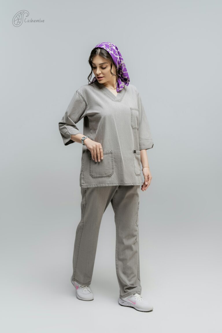  اسکراب شلوار جین خاکستری روشن 