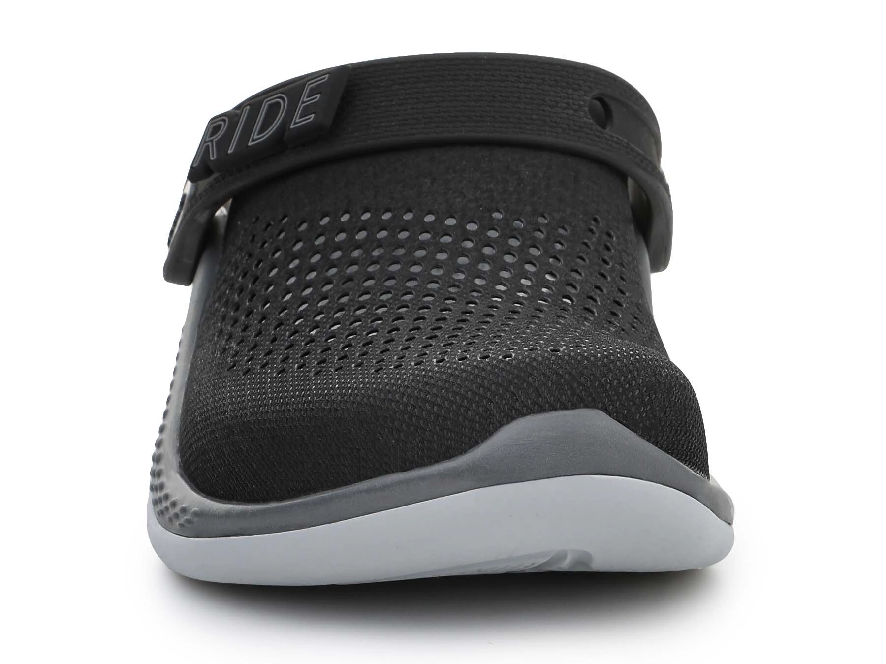 نمای بالا کراکس Crocs LiteRide 360 مشکی طوسی با سوراخهای تهویه