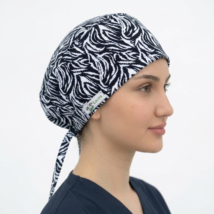 کلاه جراحی طرح زبرا (Zebra Surgical Cap) - مجموعه پوشاک پزشکی لاکرا