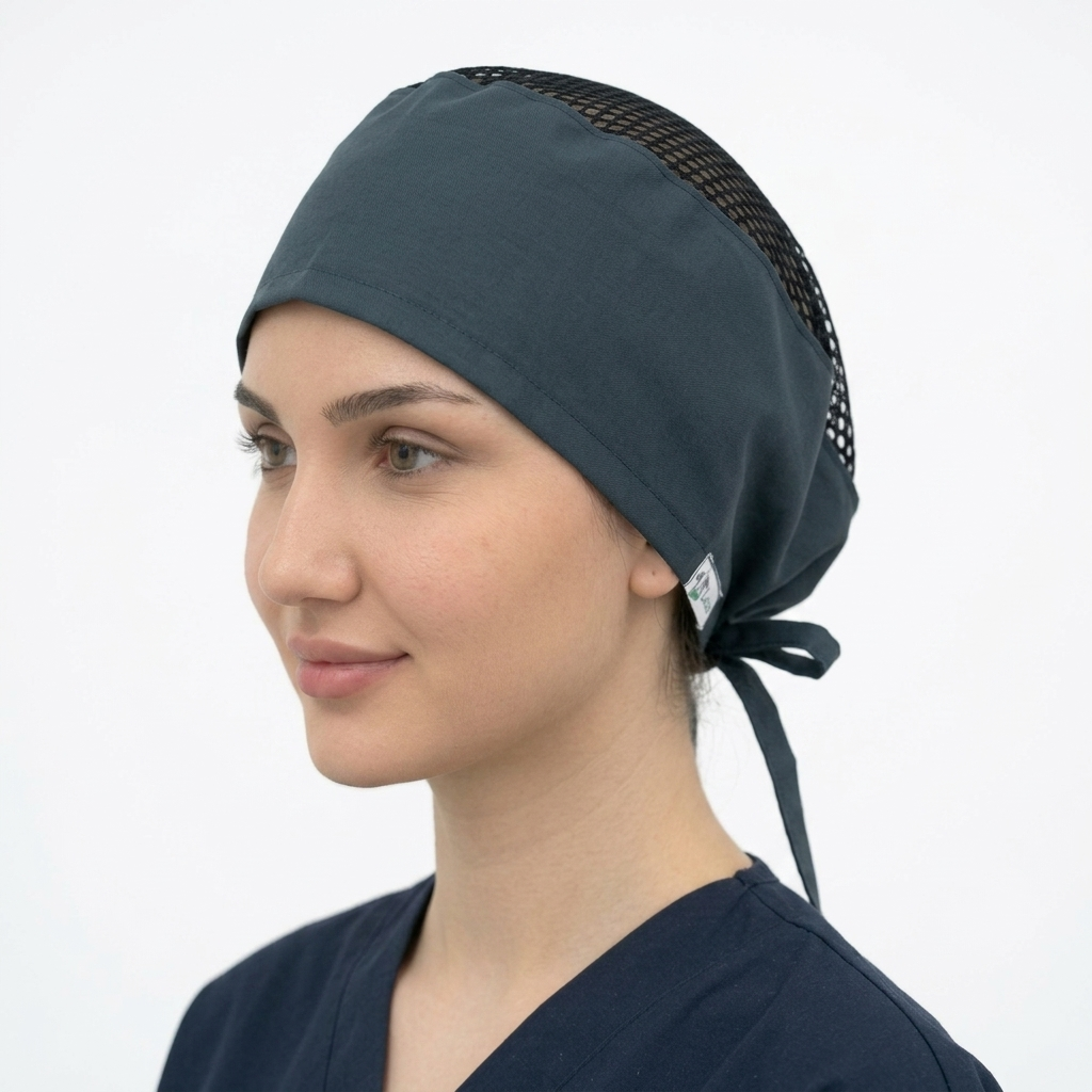  کلاه جراحی توری سبز کله‌غازی (Teal Surgical Mesh Cap) مناسب اتاق عمل - مجموعه پوشاک پزشکی لاکرا 