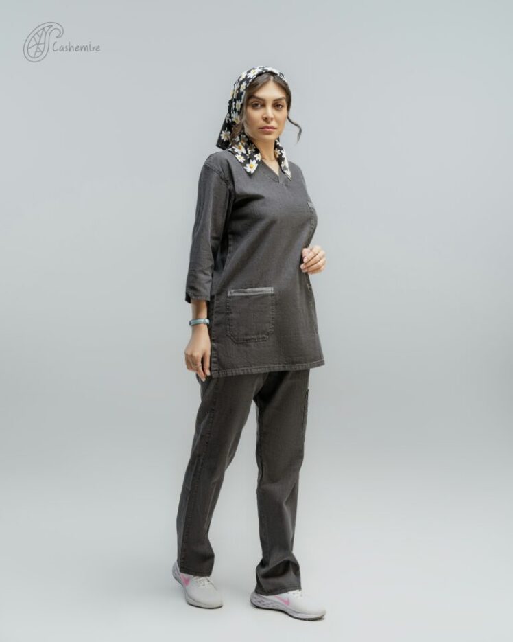 اسکراب شلوار جین خاکستری تیره